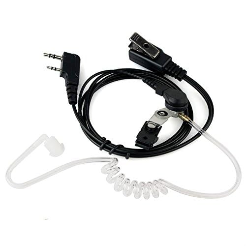 NSKI Air Acoustic Earpiece Headset for Two Way Radios - Compatible with UV-5R, UV-B6, BF-888S, UV-B5 Walkie Talkies (2-Pin Jack) - Ideal for Security, Construction & Outdoor Communication