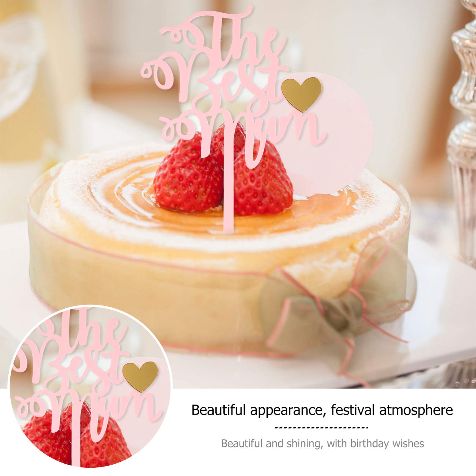 10pcs Acrylic Cake Toppers for Mother's Birthday - Elegant Cake Decorations for Mom, DIY Cake Insert Toppers for Birthday Cakes, Wedding Cakes, Baby Showers & Special Celebrations
