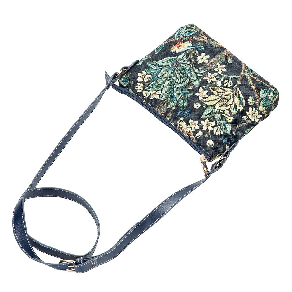 Signare William Morris Tree of Life Blue Tapestry Tote Bag, Crossbody Purse & Makeup Pouch Set for Women - Perfect for Travel, Beach & Everyday Use