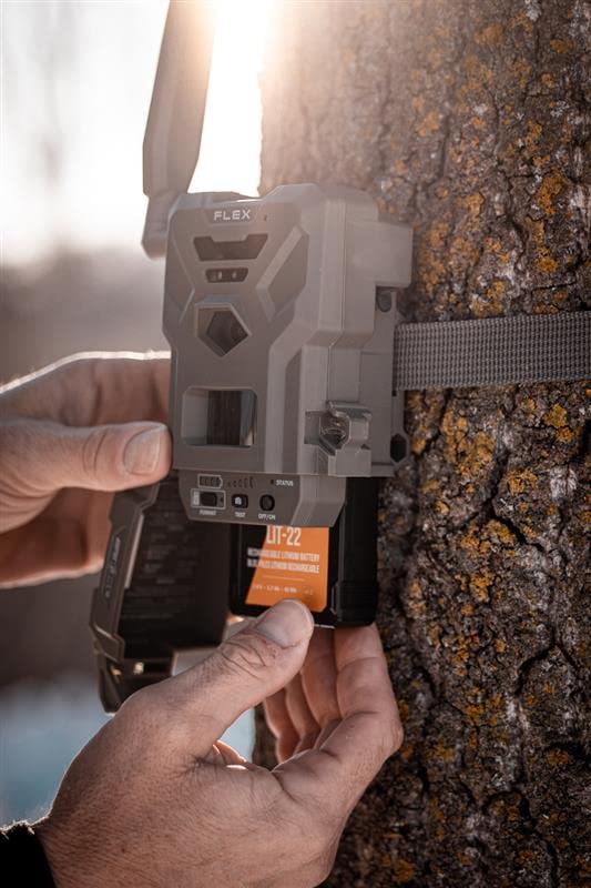 SPYPOINT LIT-22 Rechargeable Lithium Battery Pack 7.4V 5.4Ah for Cellular Trail Cameras - Compatible with Flex Series (Flex-M, Flex-S, FLEX-G36, Flex-Plus) - Includes AC Charger (2-Pack) - Perfect for Wildlife Monitoring & Outdoor Security