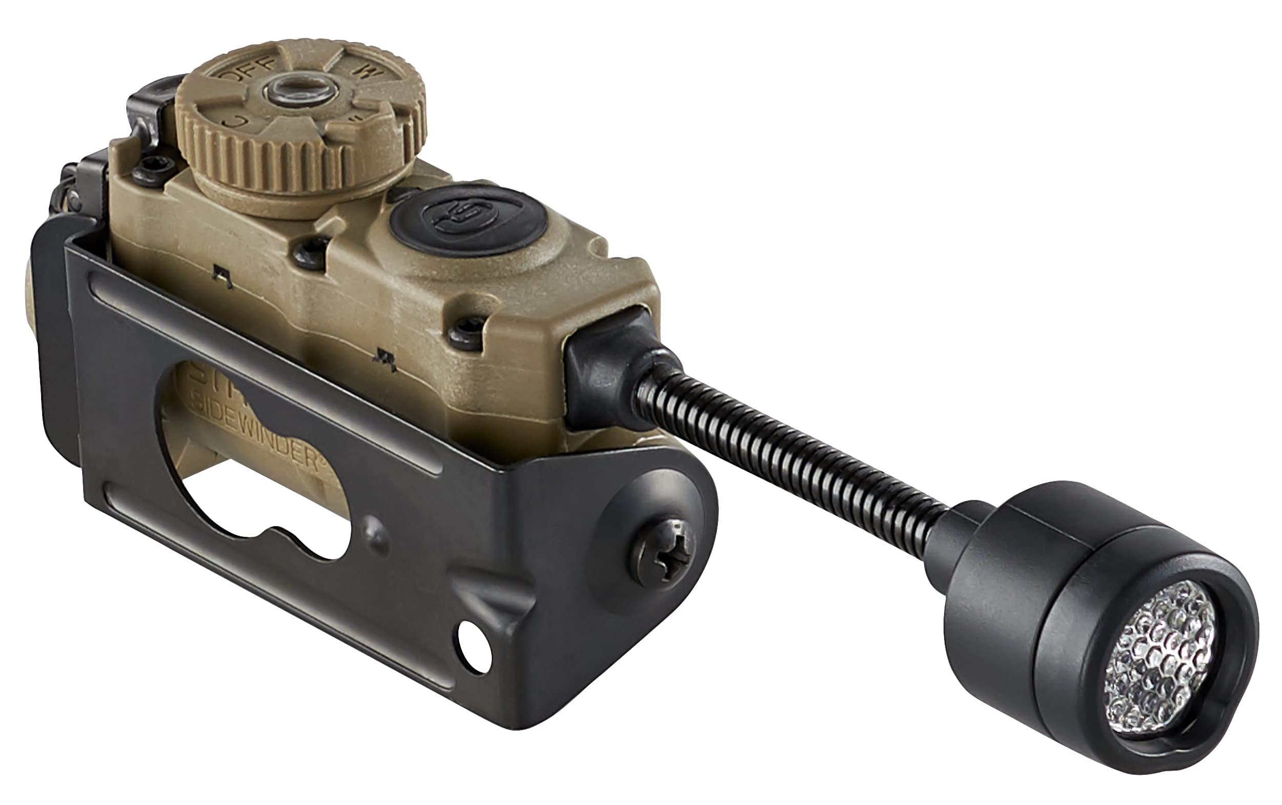 Streamlight 14307 Sidewinder Stalk 76-Lumen Tactical Helmet Flashlight - Flexible Mount, Includes Batteries & Accessories (Helmet Clip, Arc Rail Mount) - Perfect for Military, Hunting, Camping & Night Operations
