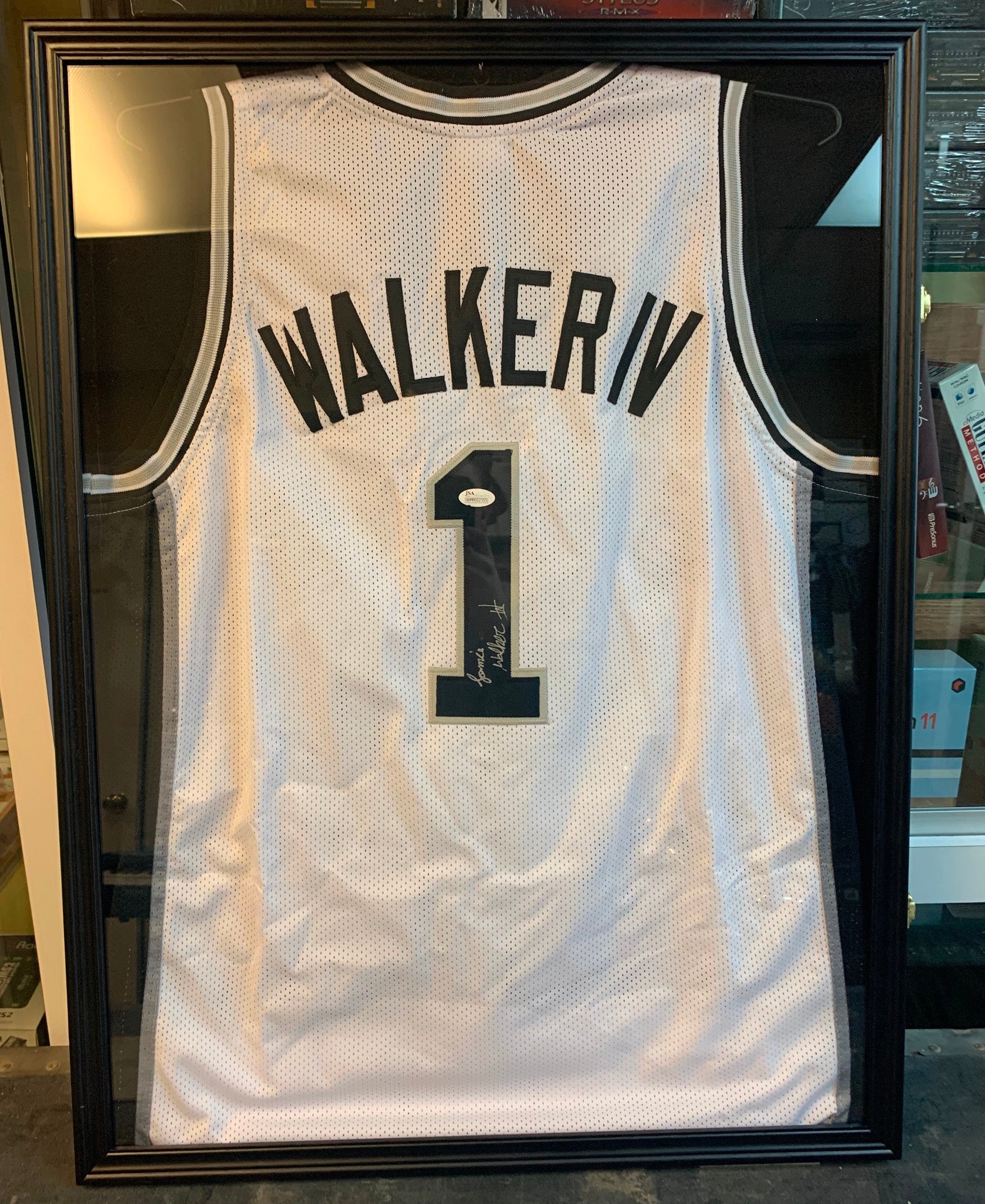 Lonnie Walker IV Autographed Framed Jersey with JSA Certification WPP052355 - San Antonio Spurs NBA Memorabilia - Perfect for Sports Fans, Man Cave Decor, and Collectors