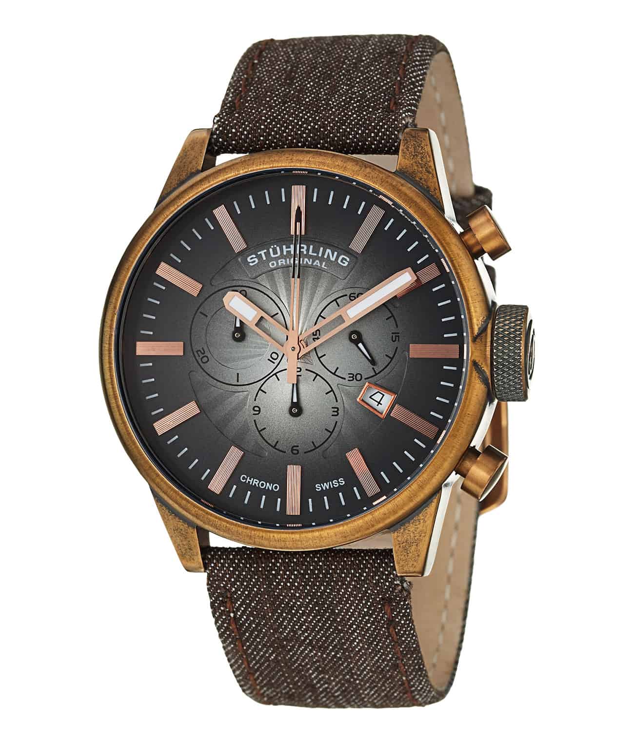 Brown Dial /  / Tan Leather Strap Antique Yellow Gold Tang Buckle