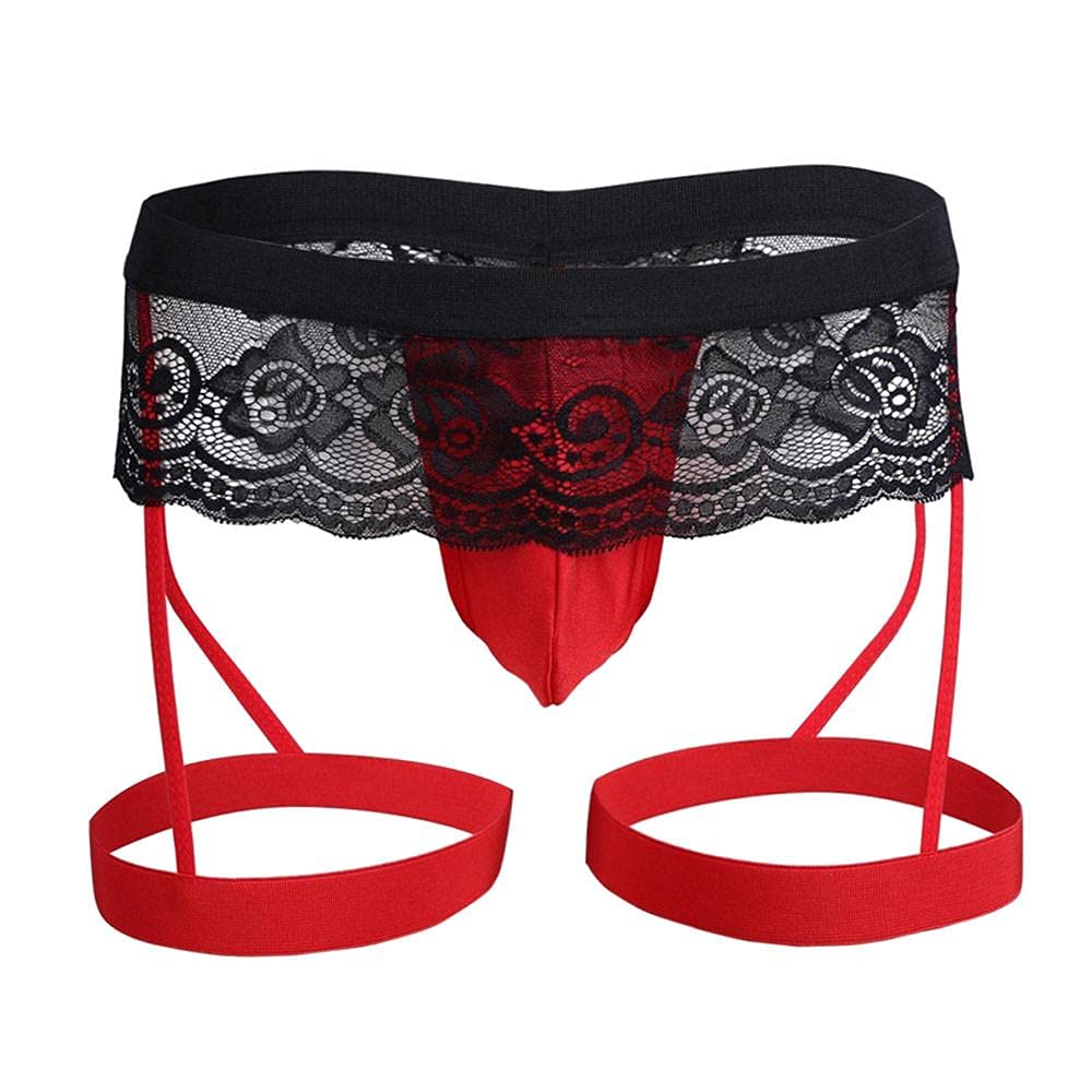 Lace Thong Underwear for Men - Comfortable Sissy Pouch Briefs, Plus Size Bikini Panties - Enhance Your Look for Intimate Moments & Lingerie Fashion
