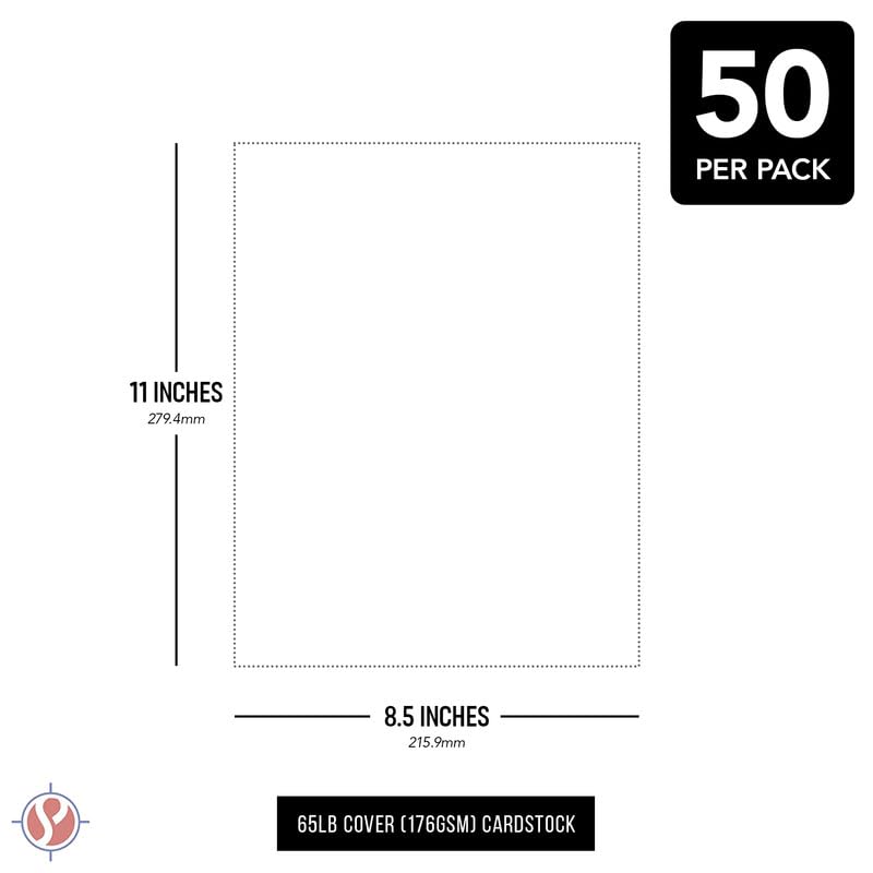Premium Yellow Card Stock Paper - 65lb Thick, Acid & Lignin Free | 50 Sheets per Pack (8.5