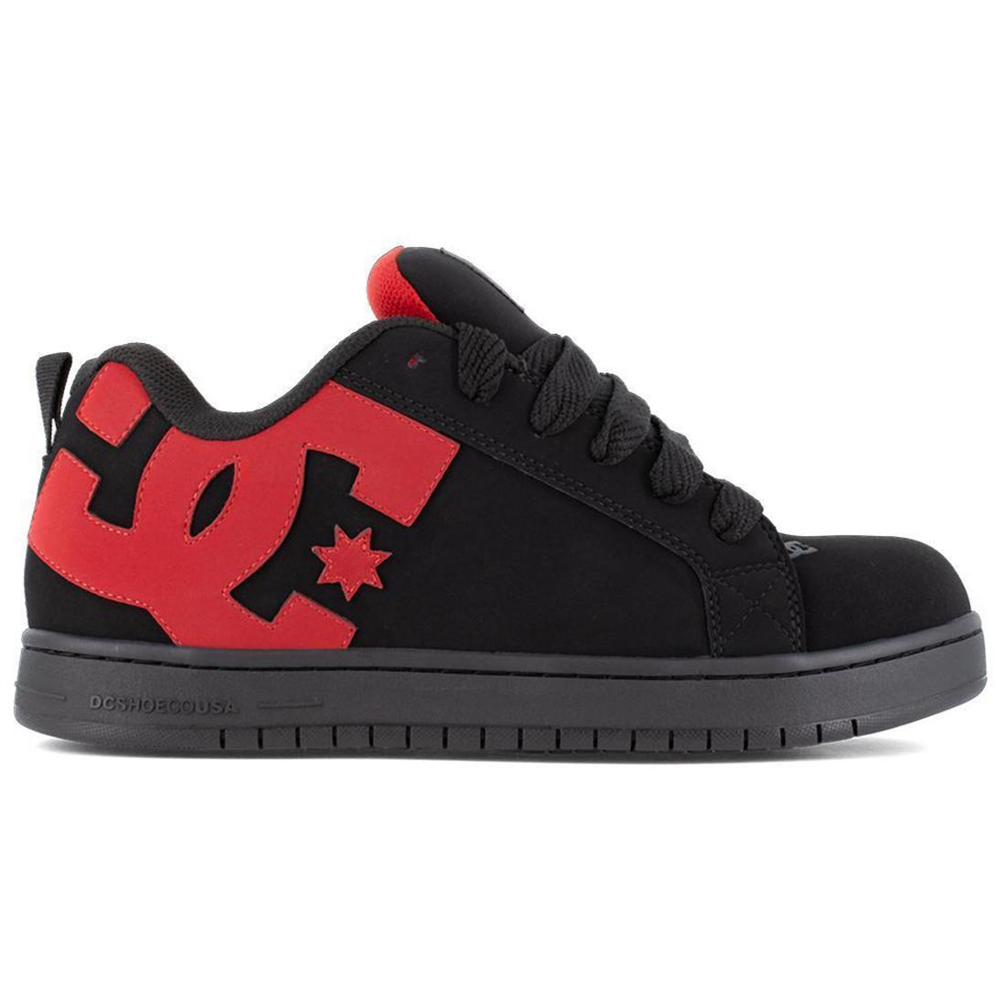Court Graffik Composite Toe Work Shoes for Men - Black/Red Safety Boots with Slip-Resistant Outsole | Ideal for Construction, Warehouse & Industrial Work