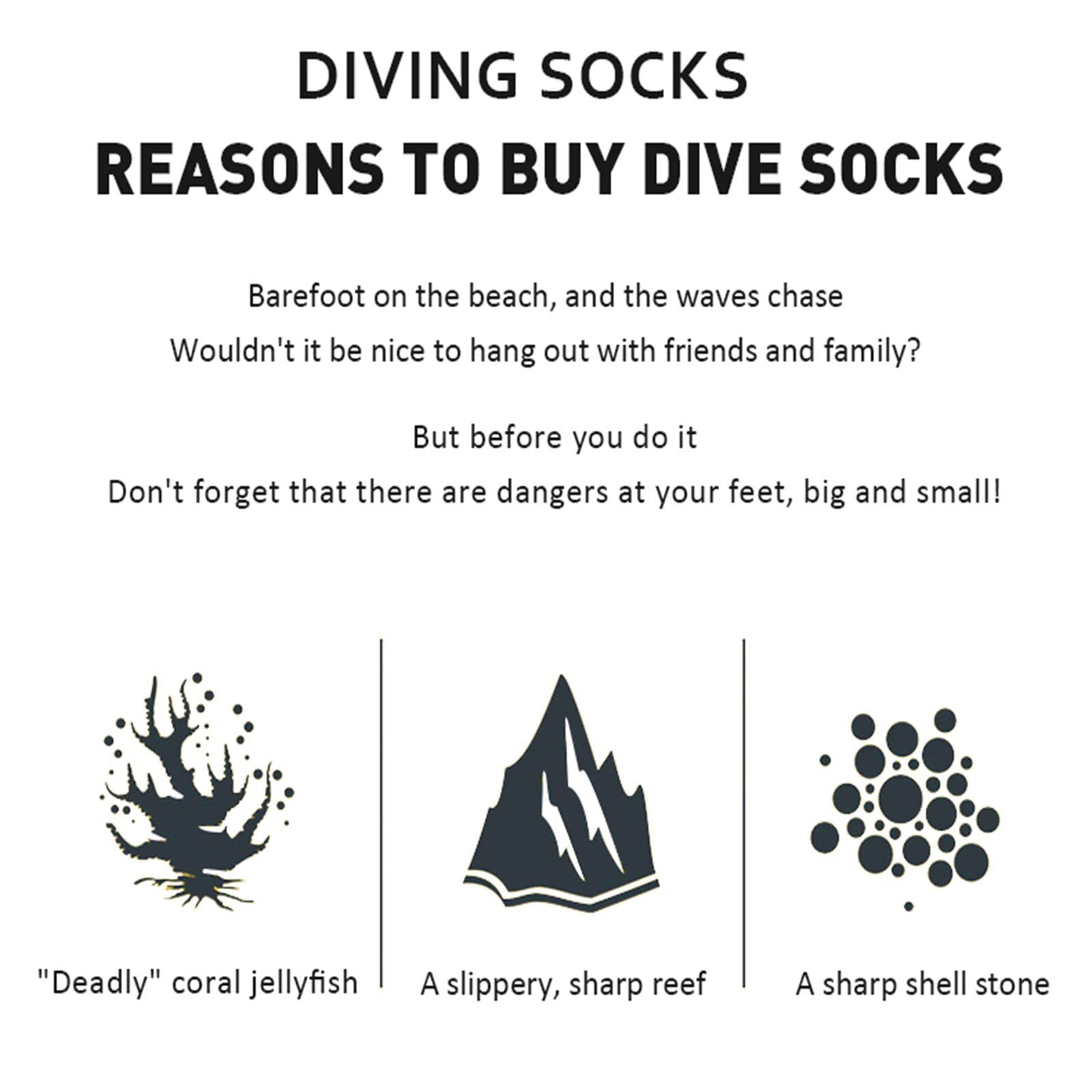 3mm Neoprene Socks - Anti Slip Diving Socks for Men & Women, Beach Booties Shoes for Swimming, Surfing & Water Sports - Warm & Comfortable Water Shoes for Pool, Ocean & Outdoor Activities
