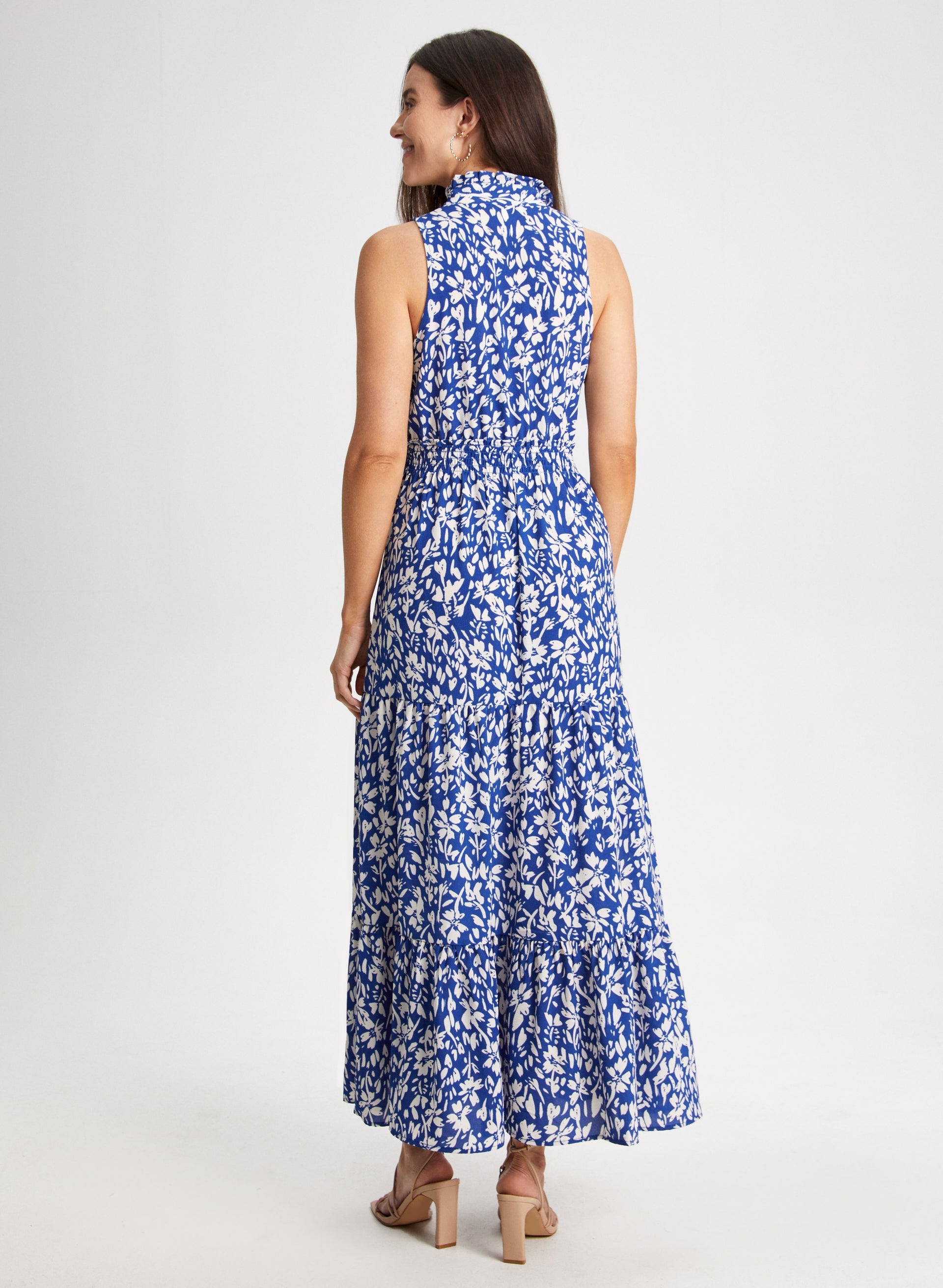 Floral Print Maxi Dress for Women - Summer Boho Long Flowy Dress with Pockets - Perfect for Beach, Vacation & Outdoor Parties