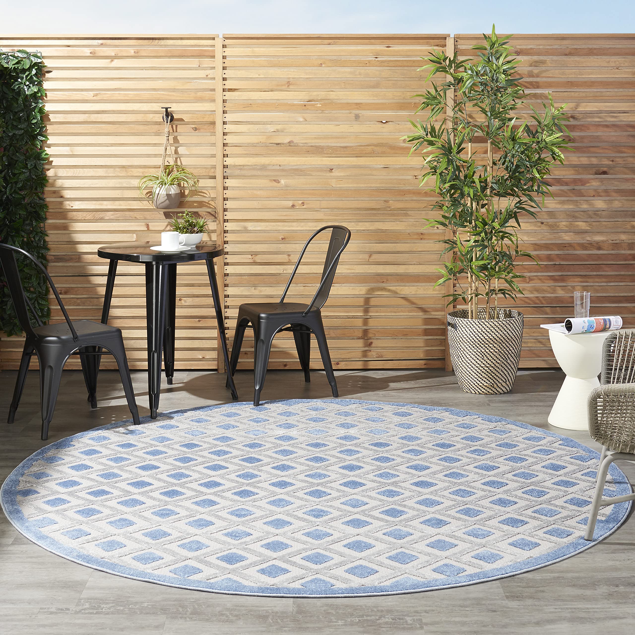 Nourison Aloha Indoor/Outdoor Blue/Grey 7'10