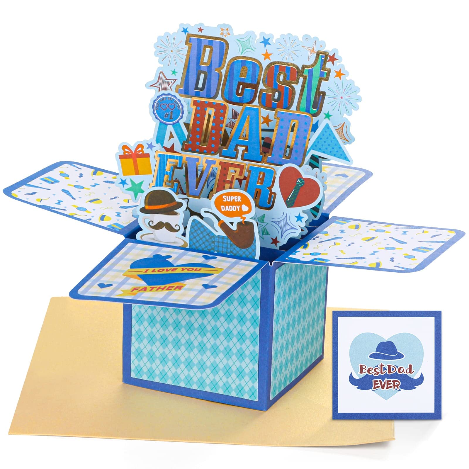 Shynek Birthday Card for Dad - Heartfelt Father's Day & Birthday Greeting Card from Kids, Wife, Son, Daughter - Includes Envelope & Message Note - Perfect for Father's Day, Birthday Celebrations & Special Occasions