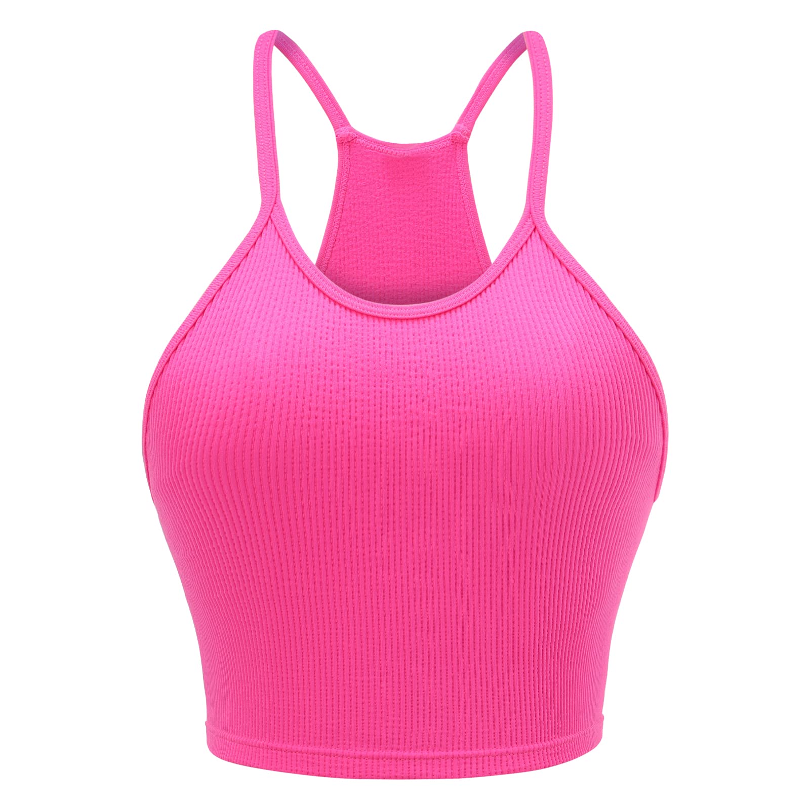 Attifall Women's Seamless Ribbed Crop Tank Top Pack - Racerback Spaghetti Strap Cami for Workout, Yoga & Summer Fashion | 3-Piece Set