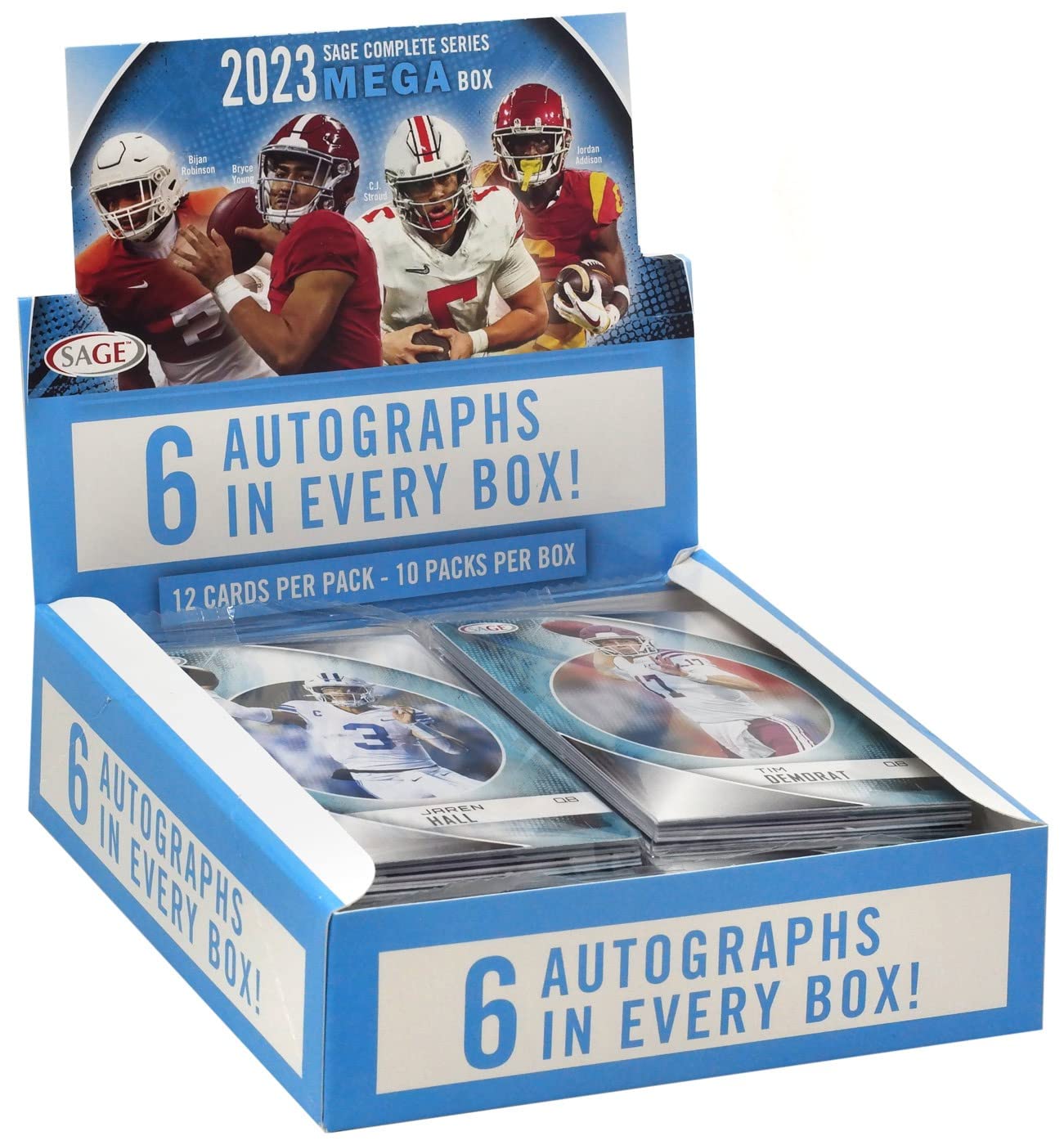 2023 Sage Hit Football Premier Draft Complete Series Mega Box - 6 Autographs per Box | Collectible Trading Cards for NFL Fans | Perfect for Sports Memorabilia Collections & Fantasy Football Draft Parties