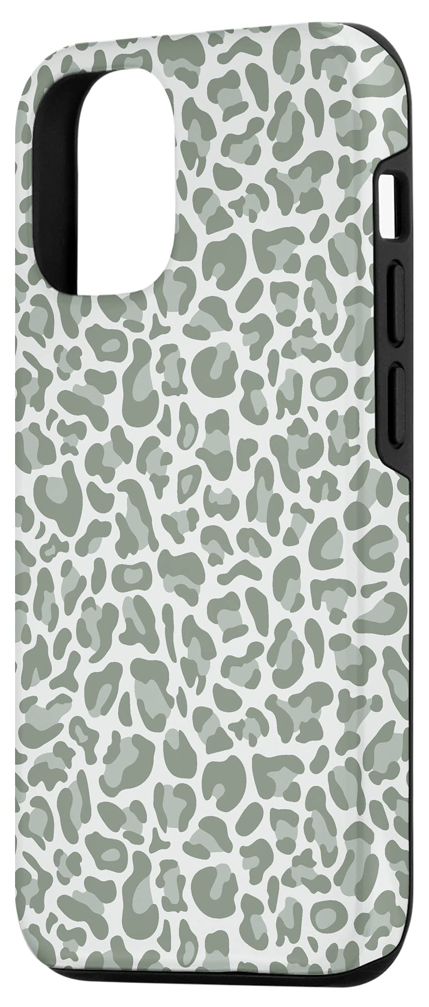 iPhone 12/12 Pro Case - Sage Green Cheetah Leopard Animal Print Trendy Protective Cover | Stylish & Durable for Everyday Use, Travel & Fashion Accessory