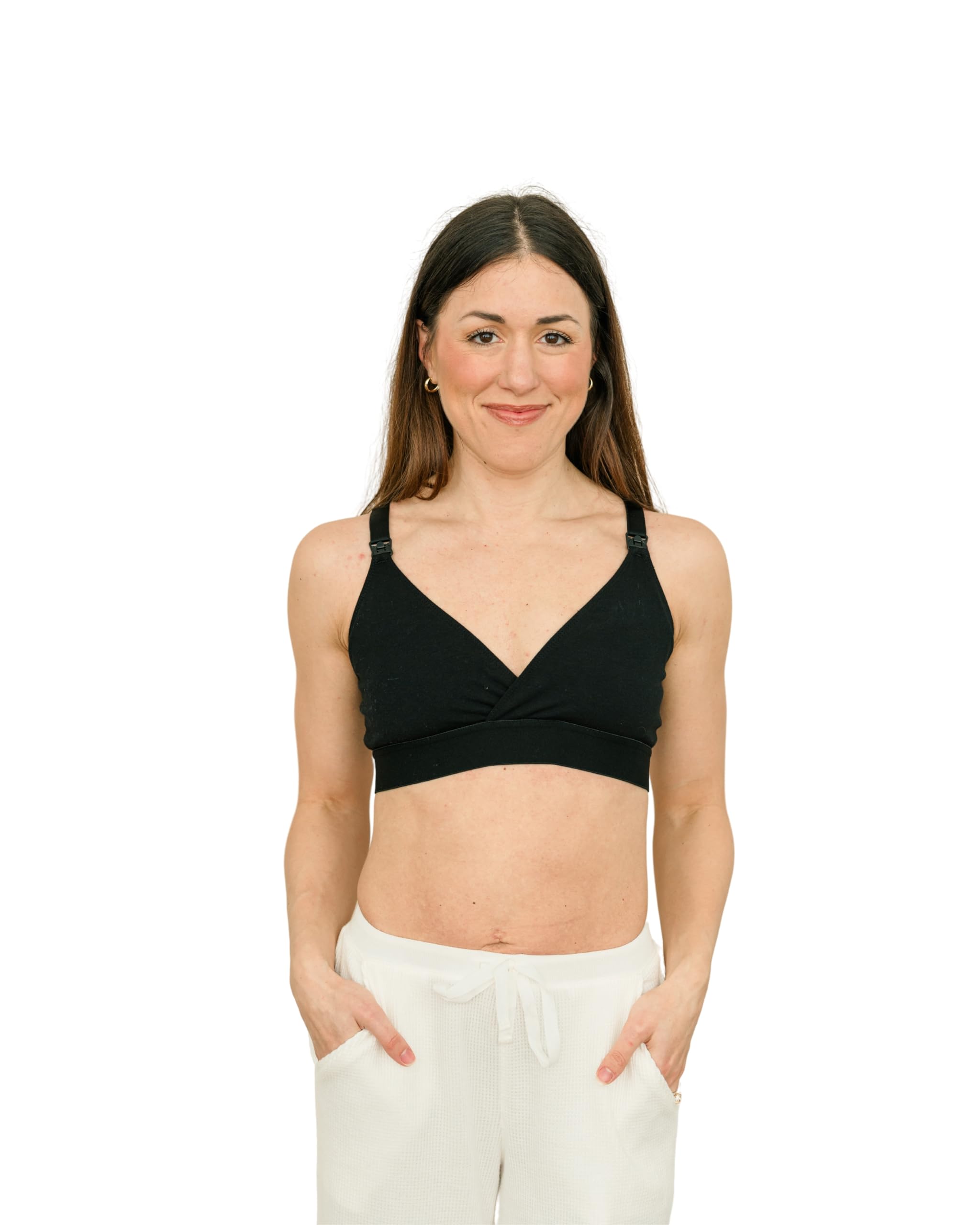 Comfortable Nursing & Sleep Maternity Bra - Soft 95% Cotton, Adjustable Crossover Drop Down Cups for Breastfeeding - Perfect for Nighttime Nursing, Lounging & Postpartum Recovery