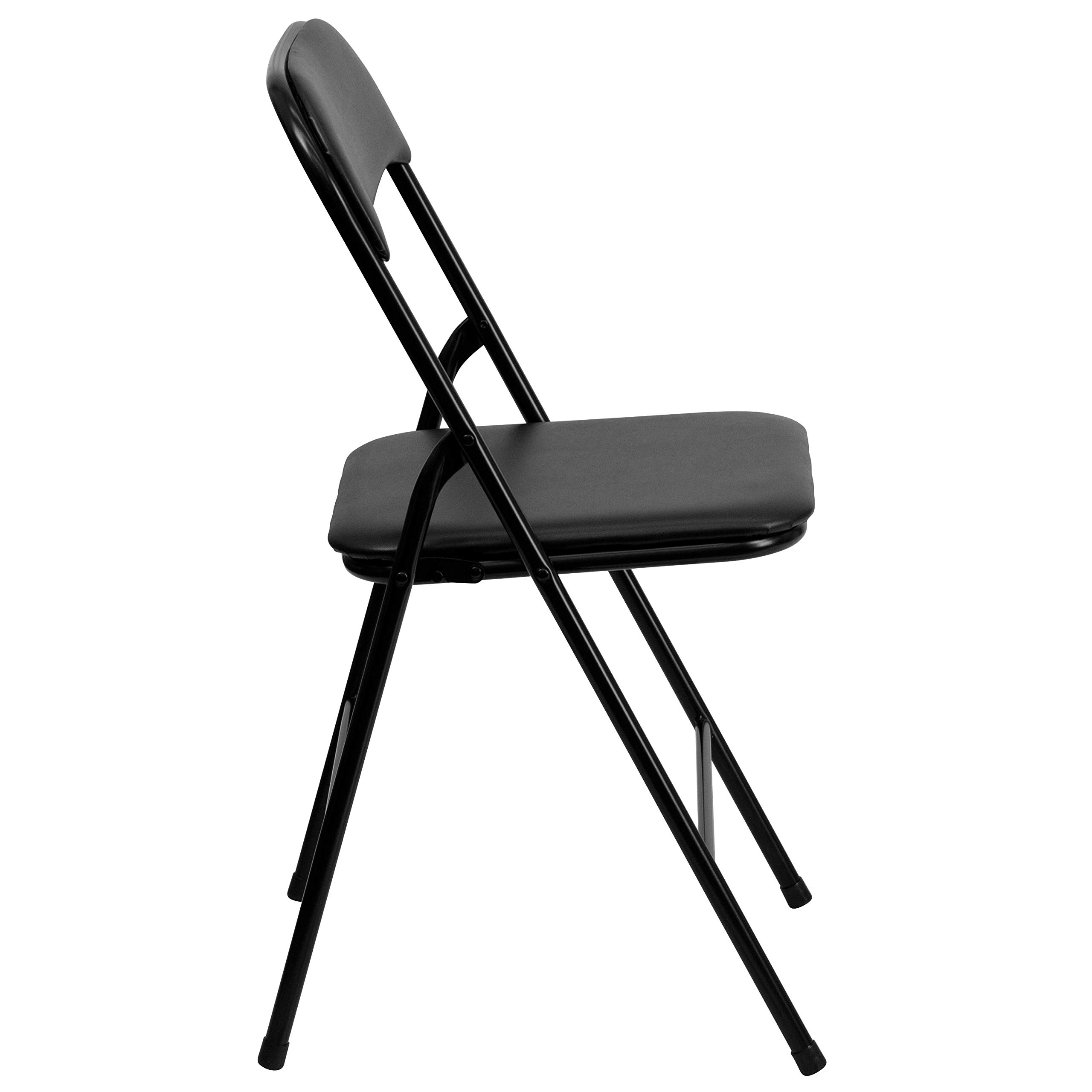 Flash Furniture Madison 5-Piece Folding Card Table and Chairs Set - Portable Event Table with 4 Chairs - Compact Black Gaming & Dining Set for Home, Parties, and Outdoor Events