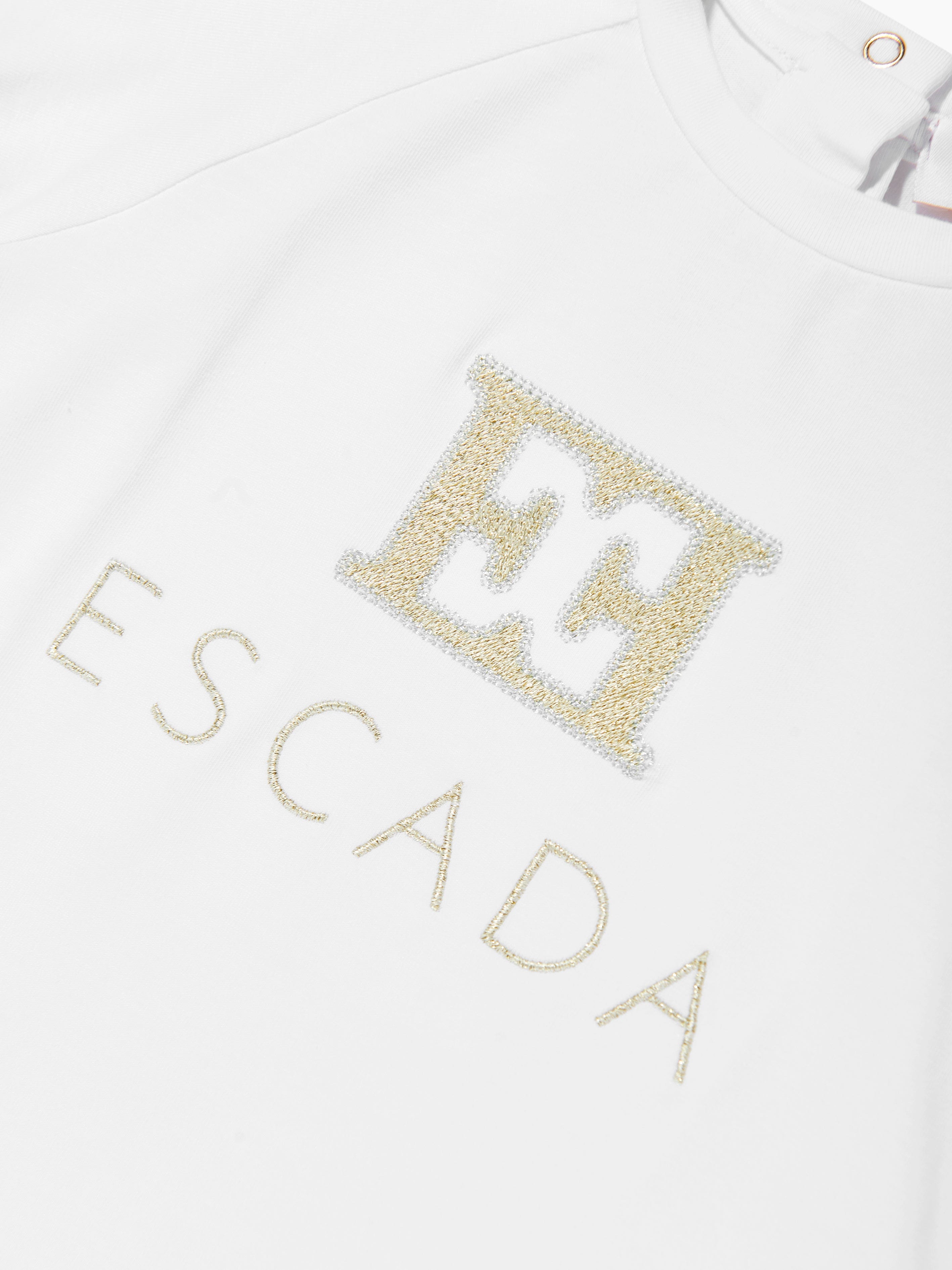 Baby Girls Embroidered Logo White T-Shirt - Cute Casual Outfit for Playdates & Family Photos