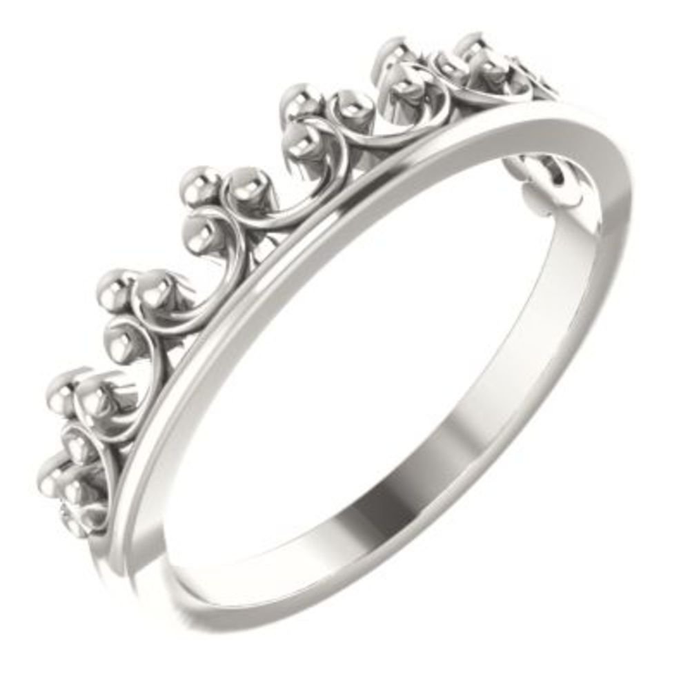 Bonyak Sterling Silver Stackable Crown Ring for Women - Size 7, Elegant Stackable Ring for Everyday Wear, Gift for Her, Wedding, Anniversary, or Special Occasions