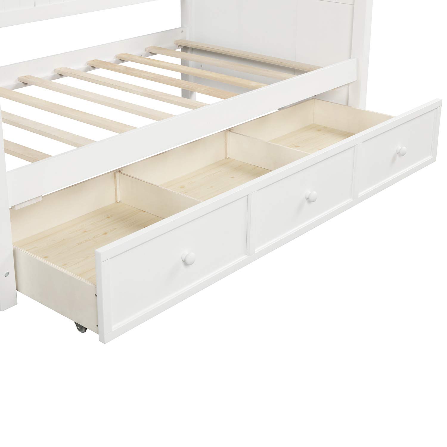 Harper & Bright Designs Twin Daybed with Storage Drawers - Wooden Twin Bed Frame with 3 Drawers, Convertible Sofa Bed for Small Spaces - No Box Spring Needed (White) | Perfect for Guest Room, Dorm, Kids Room & Studio Apartments