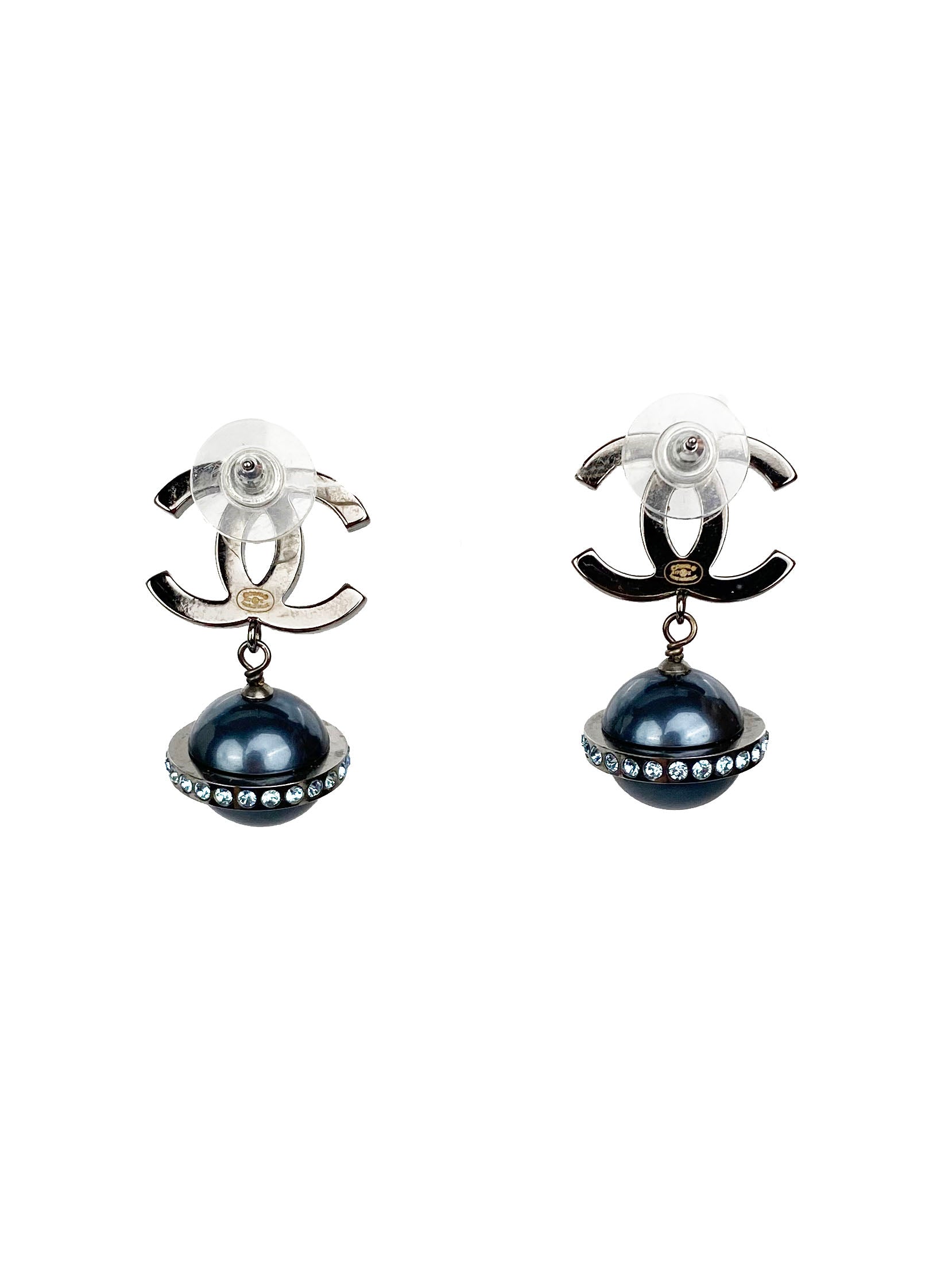Chanel CC Crystal Logo Cosmo Planet Drop Earrings - Luxury Fashion Jewelry for Women | Elegant Party & Evening Wear Accessories