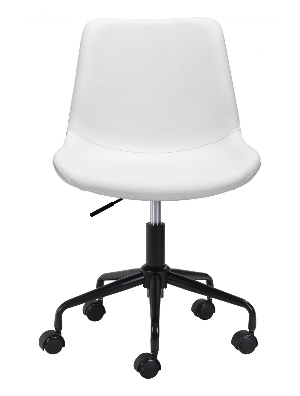 Zuo Modern Byron Office Leather Armless Chair - Ergonomic Executive Desk Chair for Home & Office Workspace - Comfortable Leather Task Chair for Professionals