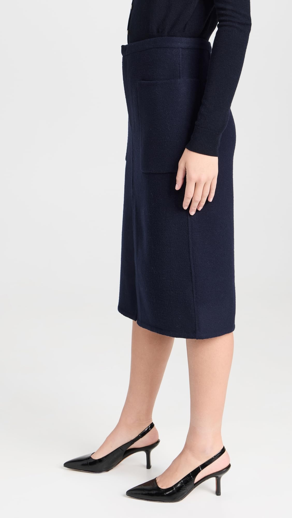 Vince Women's Brushed Wool Pencil Skirt - Slim Fit Office Work Skirt, Winter Business Casual Dress for Women, Perfect for Work, Parties & Formal Events