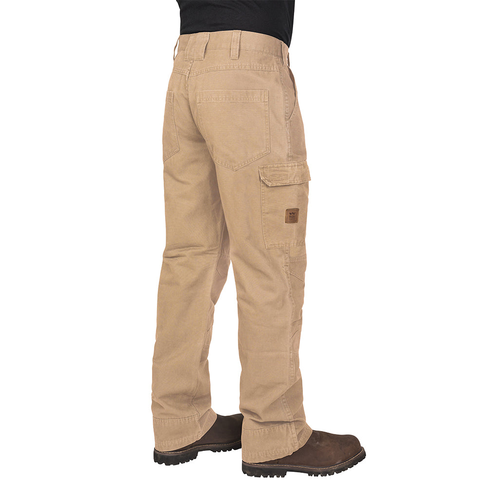 Vintage Men's Work Pants - High Performance Stretch Cotton, Comfortable & Durable (YP825, Beige) - Ideal for Construction, Landscaping & Outdoor Jobs