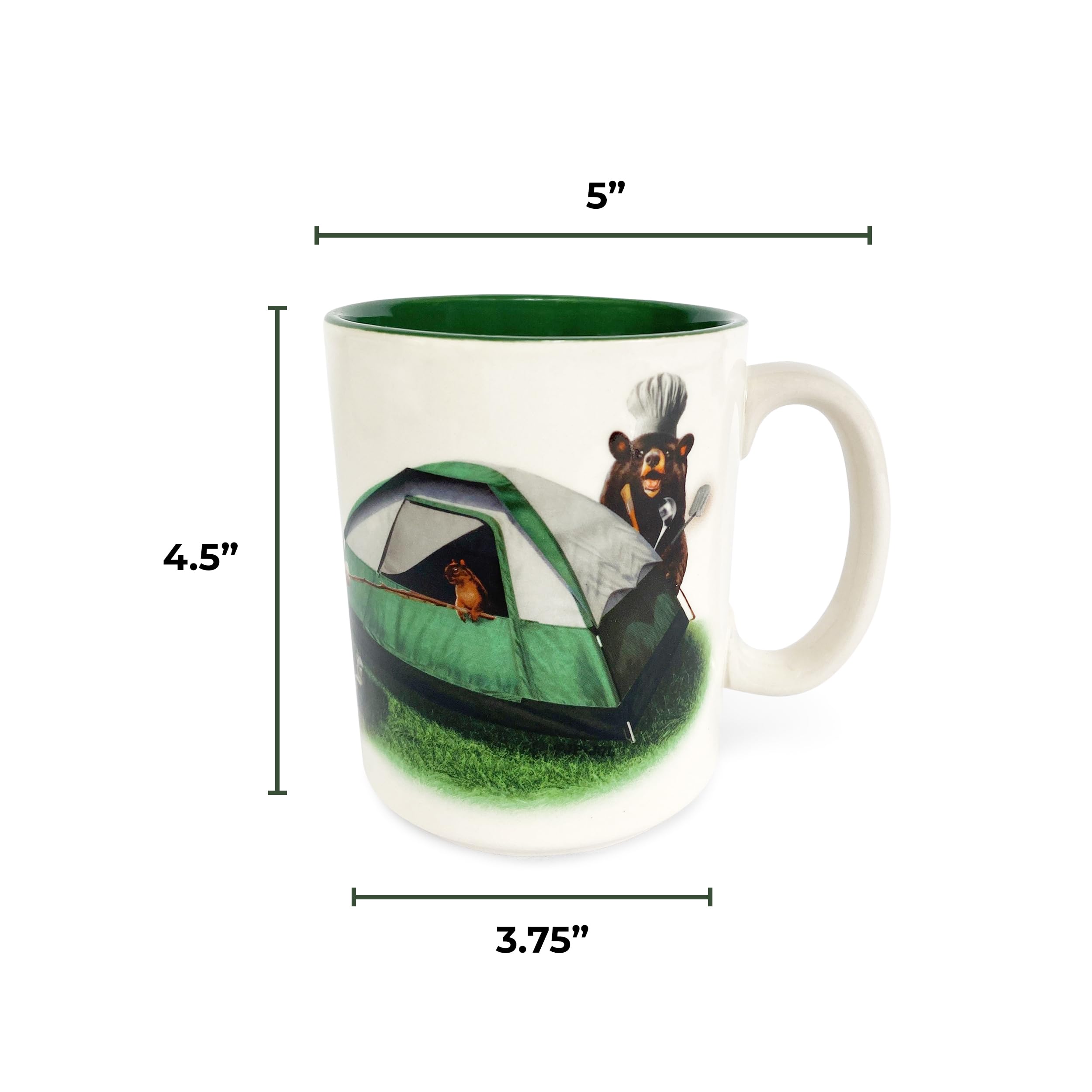 Rivers Edge Products 16 Oz Ceramic Coffee Mug with Handle - Perfect for Espresso, Latte, Tea - Ideal for Camping, Hiking, Picnics & Home Use