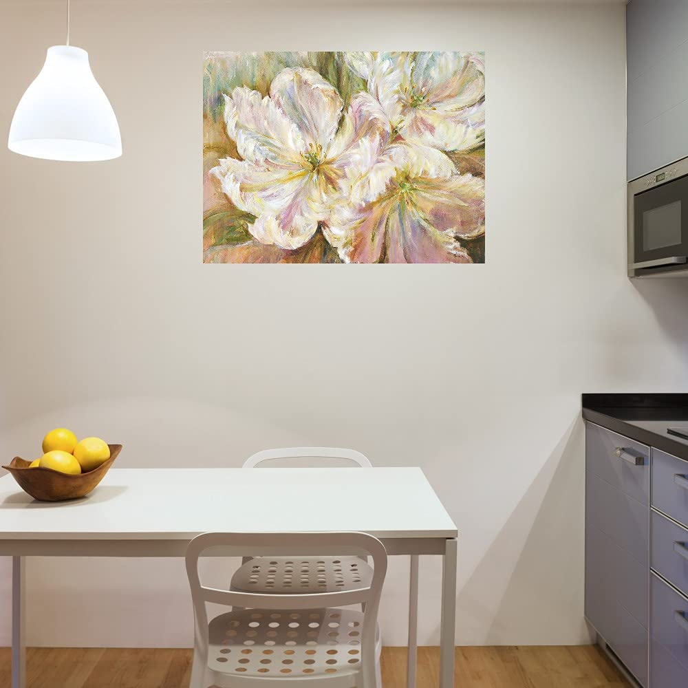 Premium White Waltz Canvas Wall Art by Artist Carson - 32x24 Inch Ready to Hang Painting for Living Room, Bedroom, Bathroom & Office Decor - Perfect for Home, Kitchen, Bar & Dining Room Wall Decor