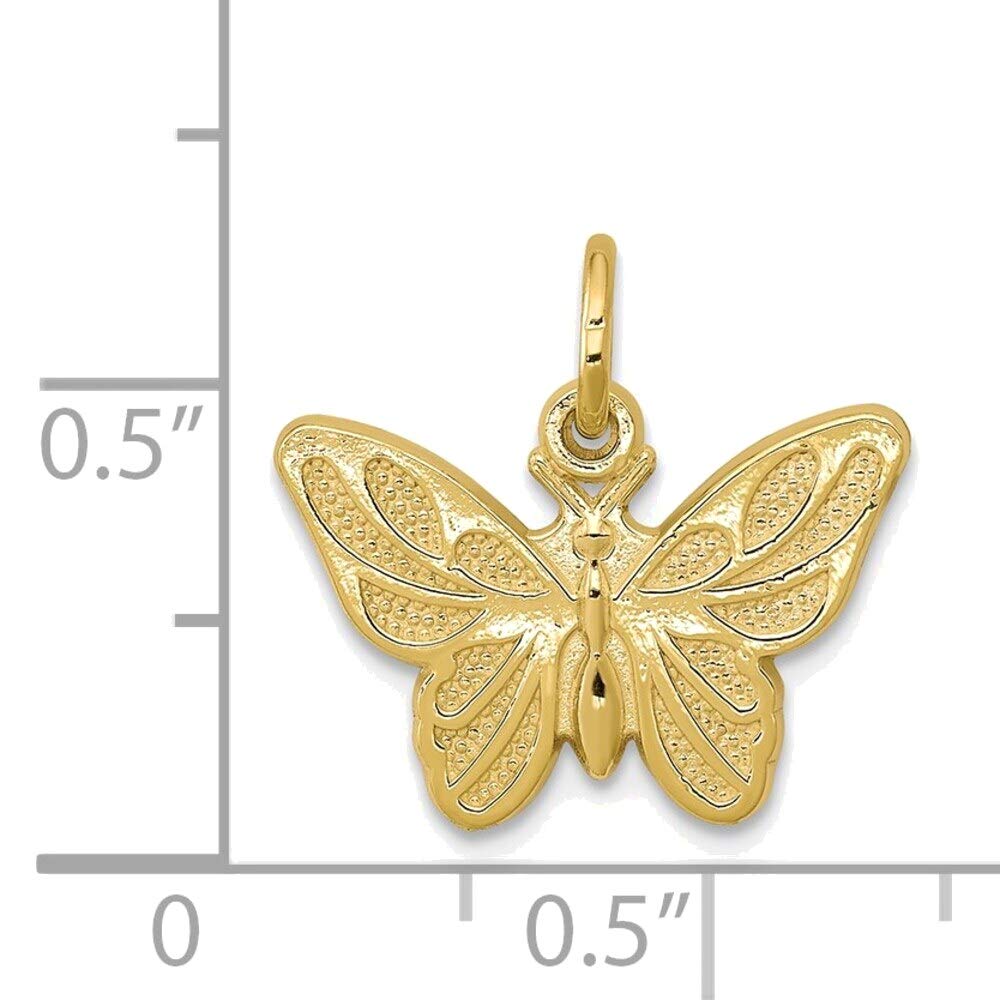 10K Yellow Gold Butterfly Charm Pendant Necklace for Women - Elegant Jewelry Gift for Birthday, Anniversary & Special Occasions