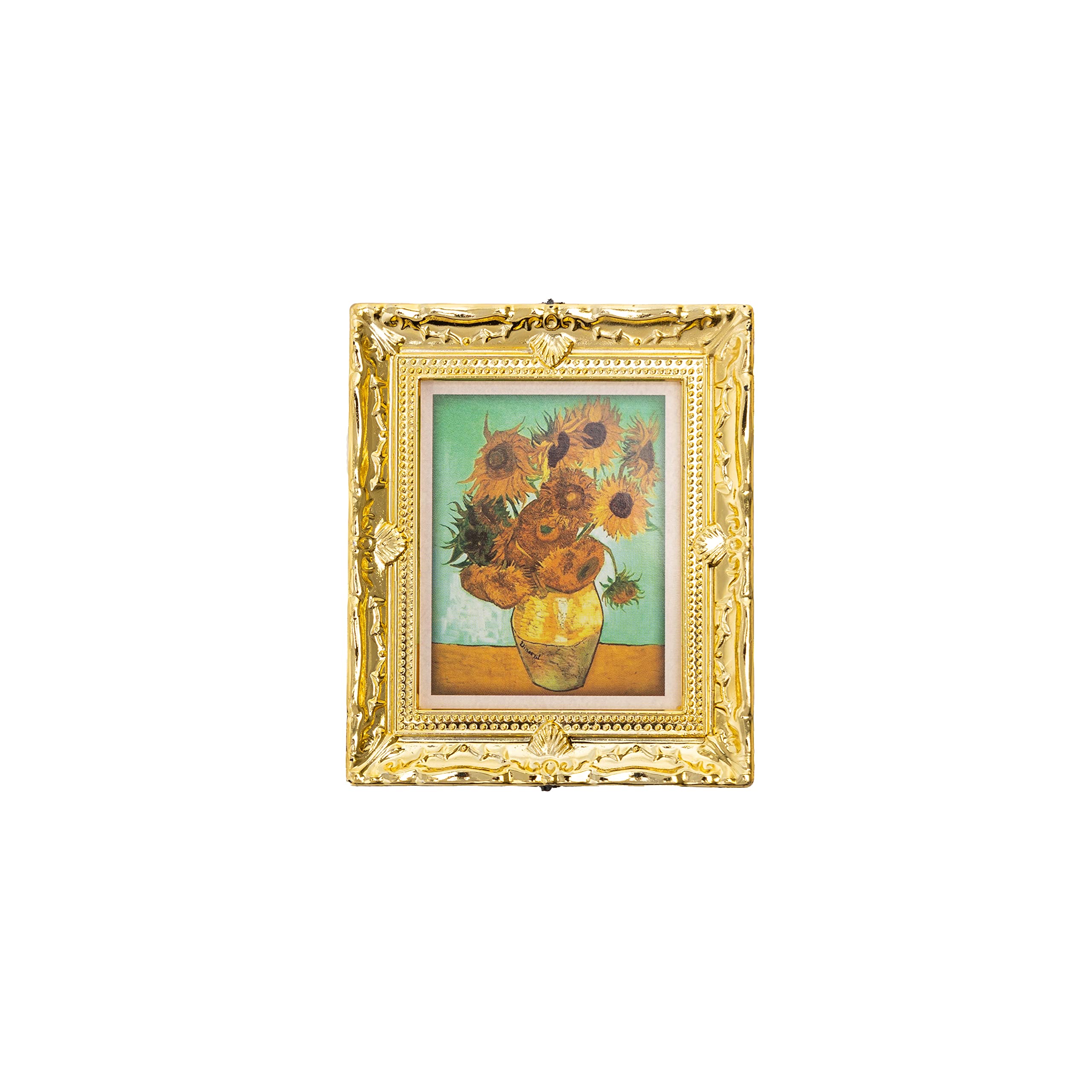 1:12 Miniature Antique Gold Gilt Picture Frame - Dollhouse Accessories for Fairy Garden, DIY Crafts & Home Decor Scenes