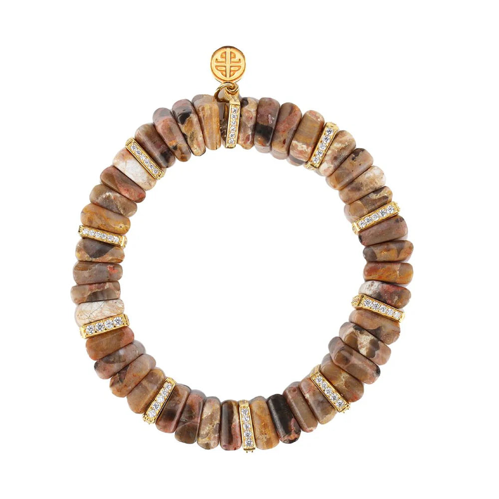 BuDhaGirl Picture Jasper Tablet Bracelet - Stylish & Spiritual Jewelry for Meditation, Yoga & Everyday Wear