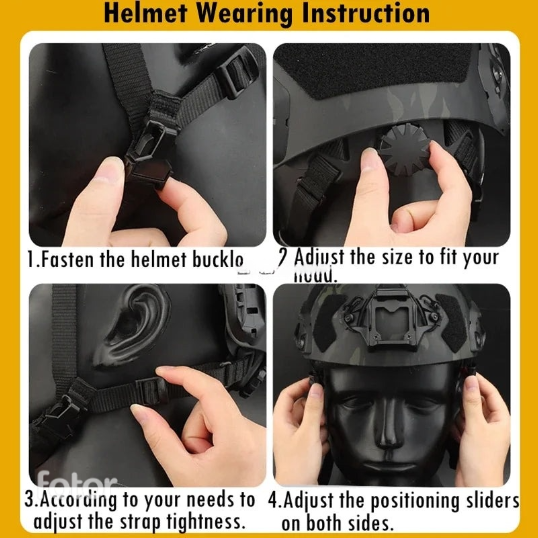 Lightweight Tactical FAST Helmet with NVG Mount & Side Rails - Military & Airsoft Gear for Outdoor Sports, Hunting & Tactical Training