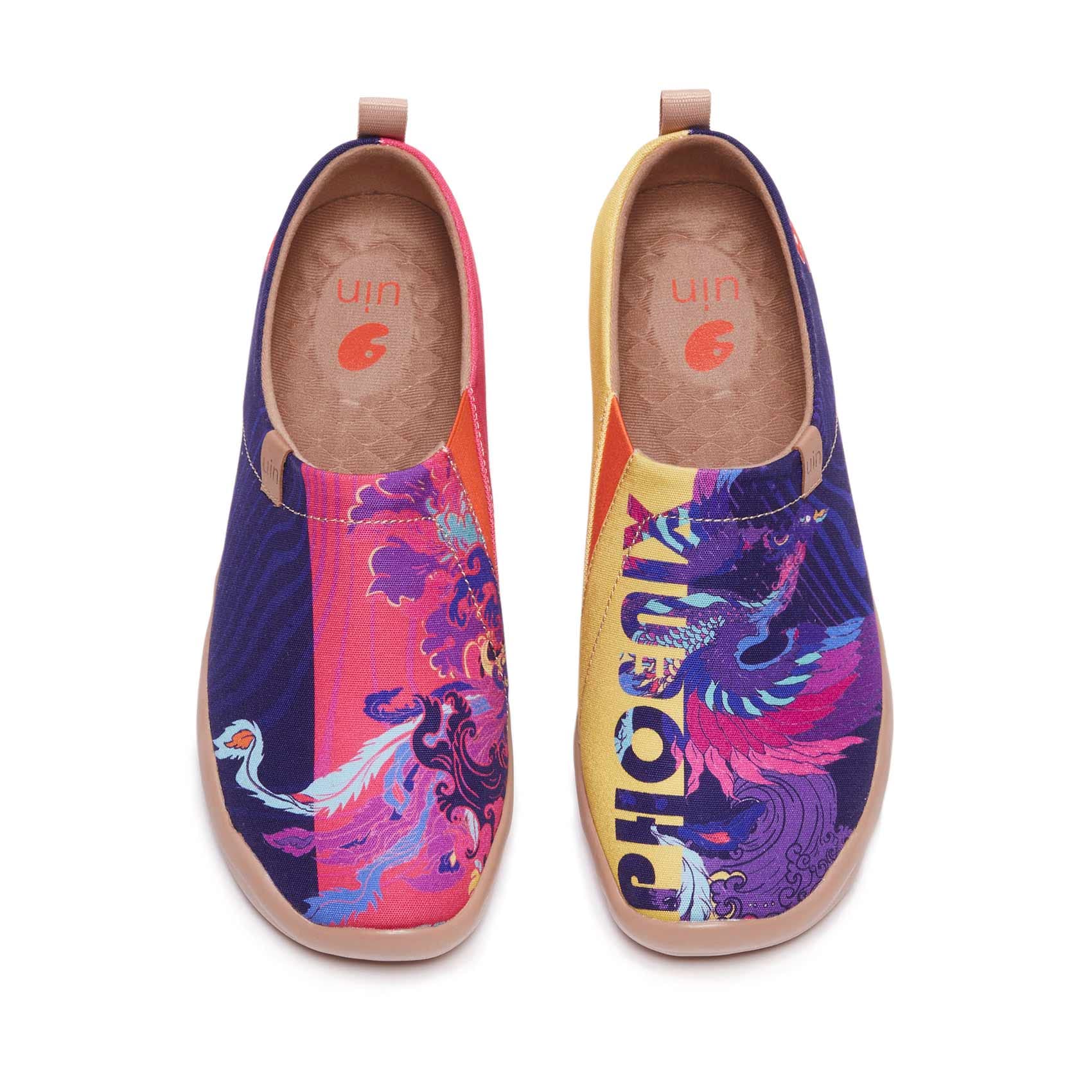 UIN Women's Slip-On Canvas Loafers - Lightweight Walking Shoes for Travel & Casual Wear - Comfortable Fashion Sneakers with Artistic Design - Perfect for Daily Commute, Weekend Outings and City Exploration