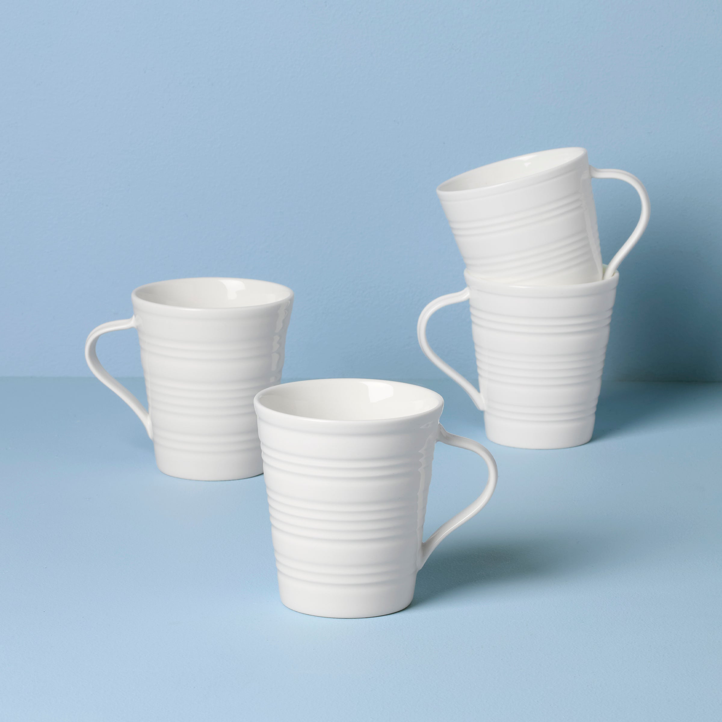 Tin Can Alley Mugs Set of 4 - Vintage Style Coffee Cups for Home, Office & Camping Use