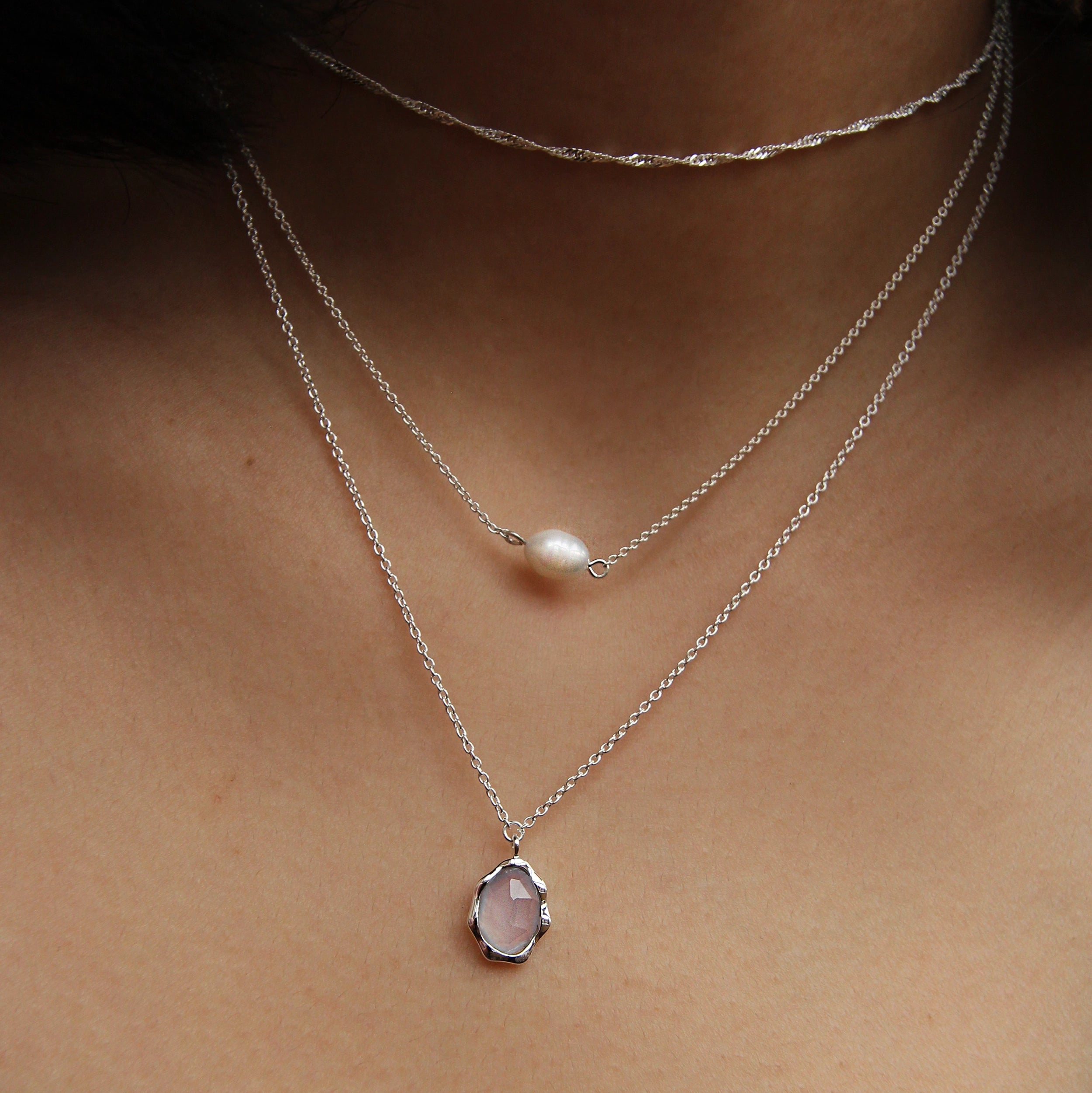 Blue Chalcedony Mood Necklace in Sterling Silver | Healing Crystal Jewelry for Stress Relief & Emotional Balance | Perfect for Meditation, Yoga & Everyday Wear