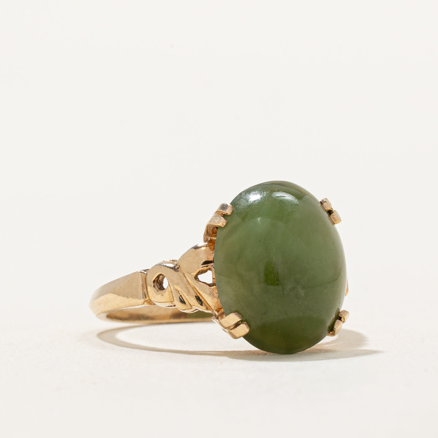 4.00ct Nephrite Jade Cocktail Ring - Size 5.75 | Elegant Statement Jewelry for Women | Perfect for Parties, Weddings & Special Occasions