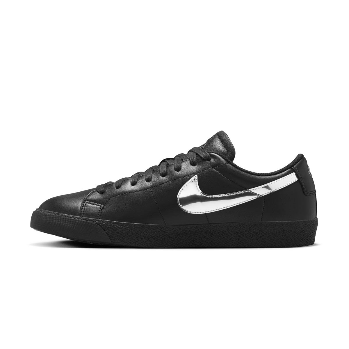 Dancer Skateboards SB Zoom Blazer Low Sneakers - Black Metallic Silver Colorway | Men's Skate Shoes for Street Style & Urban Fashion