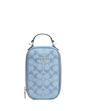 Coach Eva Phone Crossbody Bag in Signature Chambray - Stylish & Compact Purse for Women, Perfect for Everyday Use, Travel, and Shopping