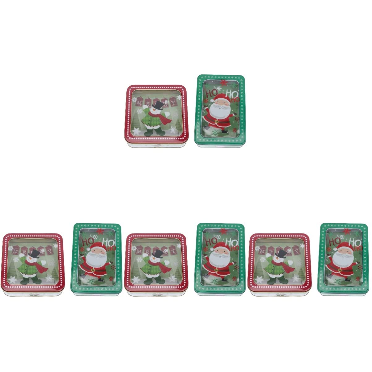 PRETYZOOM 8-Piece Christmas Tin Candy Box Set - Holiday Gift Boxes for Xmas Treats & Decorations - Reusable Metal Tinplate Containers for Holiday Parties, Gift Wrapping & Festive Home Decor