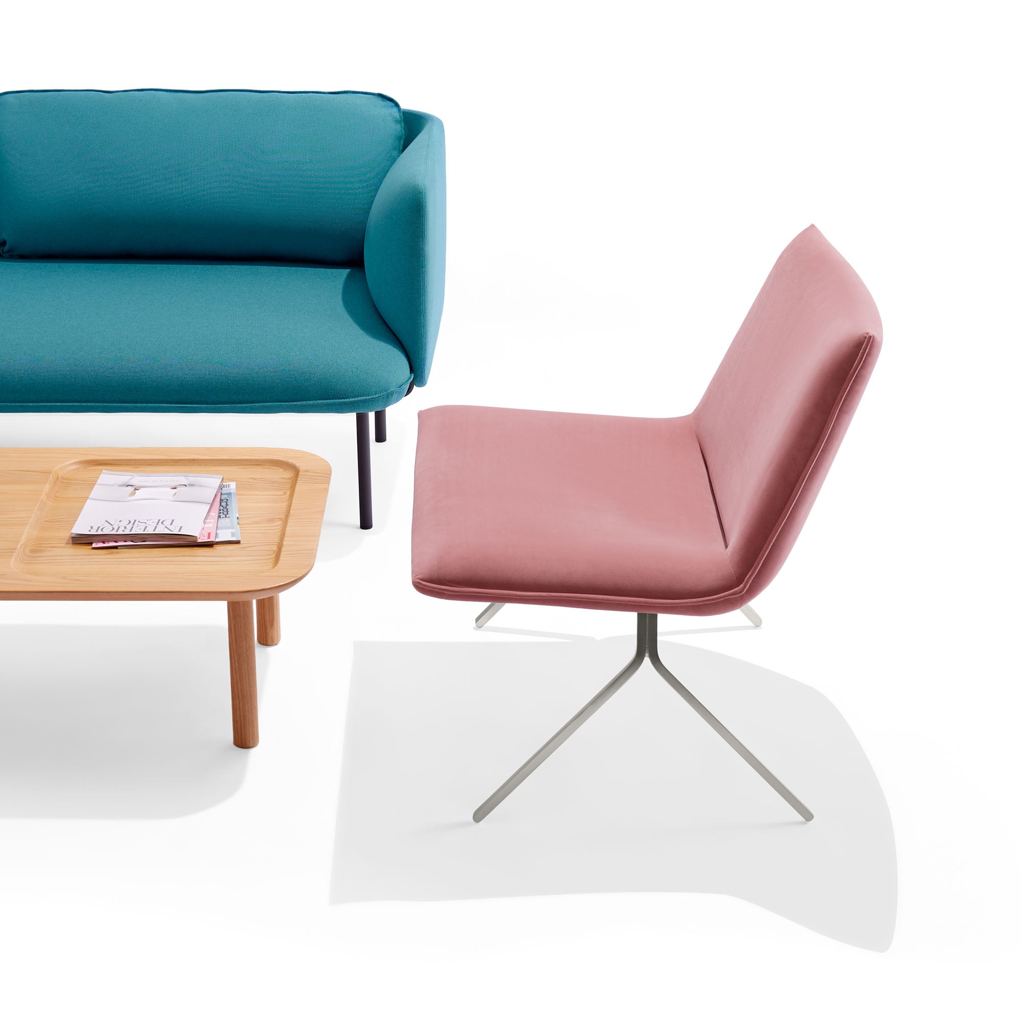 Velvet Meredith Lounge Chair - Modern Accent Chair for Living Room, Bedroom & Office - Soft Velvet Upholstery with Sturdy Wooden Legs - Perfect for Relaxing, Reading & Decorating