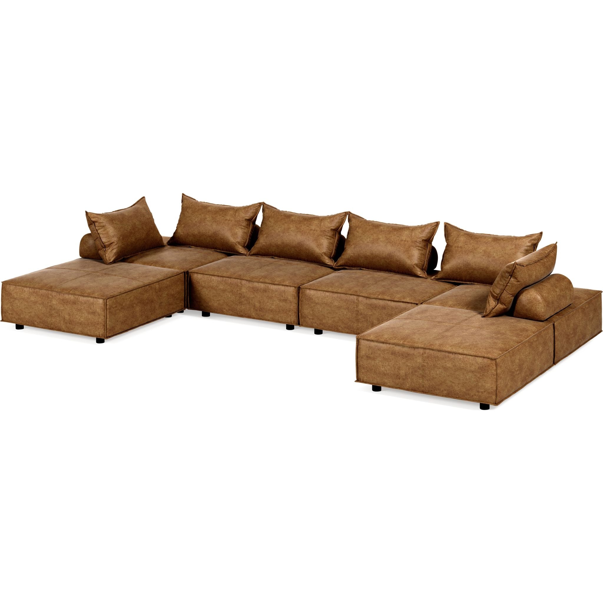 6-Piece Sectional Sofa Set with Reversible Chaise - Modern L-Shaped Couch for Living Room, Family Room & Apartment