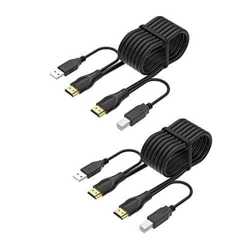 2-Pack 6ft USB HDMI KVM Cable for HDMI Switch - Home/Office Setup