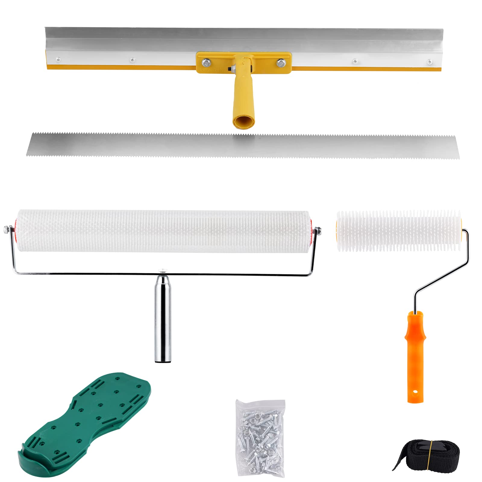 Self-Leveling Cement Tool Kit - Epoxy Floor Paint Roller, Construction Spike Shoes & Bubble Remover (13mm) for Smooth Flooring Projects - Perfect for Home Renovation, Garage Floors & Commercial Spaces