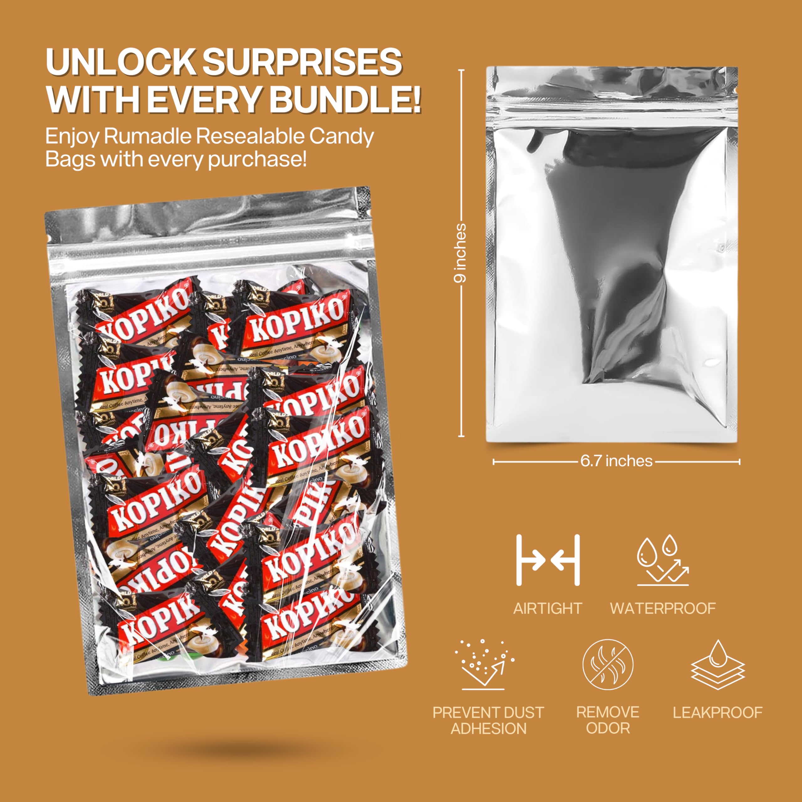 Kopiko Cappuccino Coffee Candy Bundle - 28.2 Oz Jar with Premium Resealable Rumadle Bag | Authentic Indonesian Coffee Flavor | Perfect for Office Snacks, Travel Treats & Coffee Lovers Gifts
