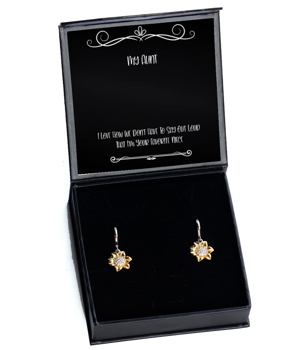 Sunflower Earrings for Women - Inspirational Aunt Jewelry, 'I'm Your Favorite' Gift Idea for Birthday, Anniversary & Special Occasions | Perfect for Everyday Wear & Gift Giving