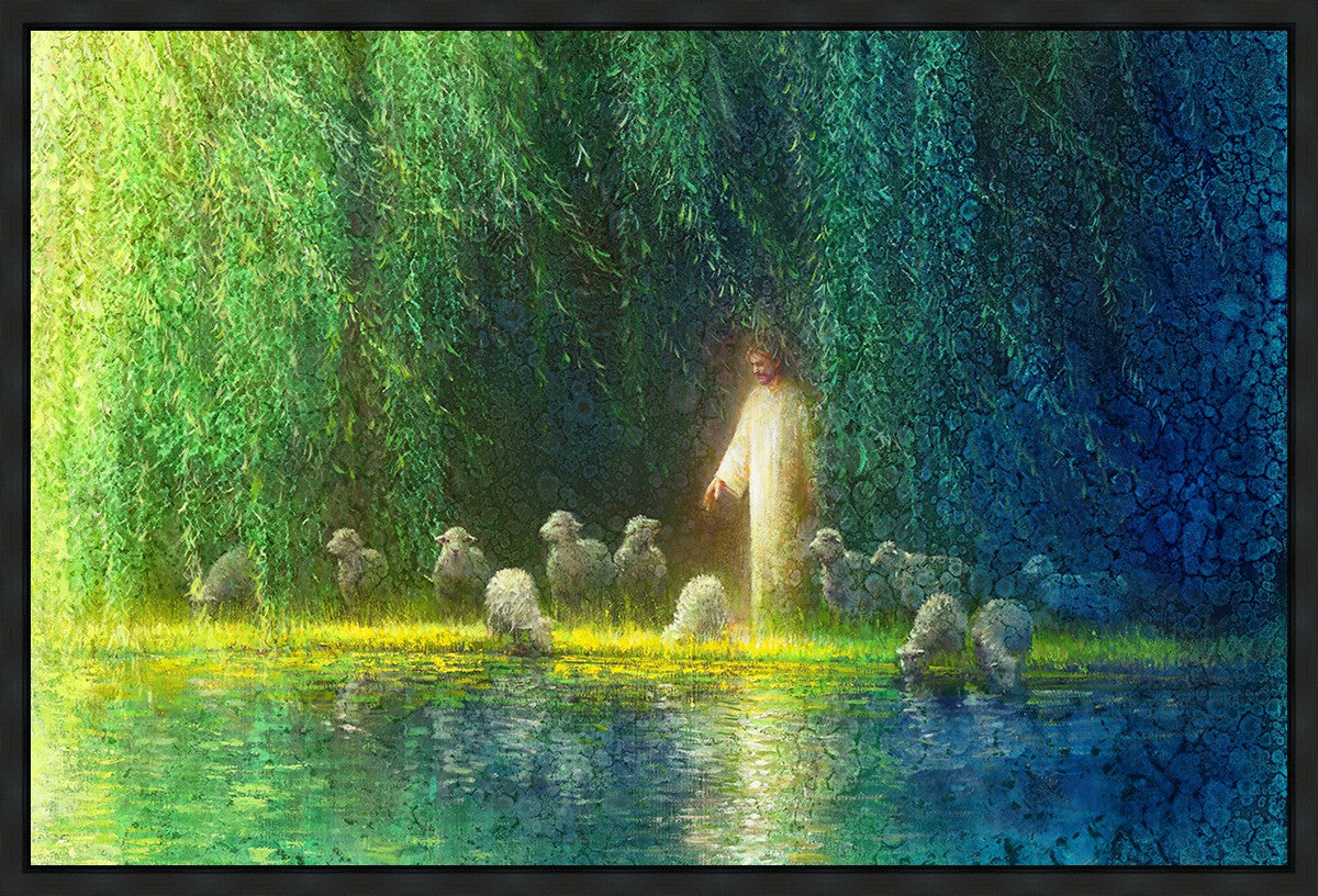 Among the Willows Gallery Wrap Canvas Art - Handmade Nature Landscape Painting for Home & Office Decor - Perfect for Living Room, Bedroom, or Office Wall Decor