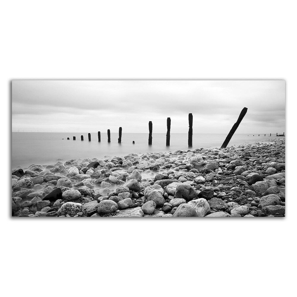 Beach Pebbles Canvas Wall Art by PhotoINC Studio - Ready to Hang Coastal Decor for Living Room, Bedroom & Office