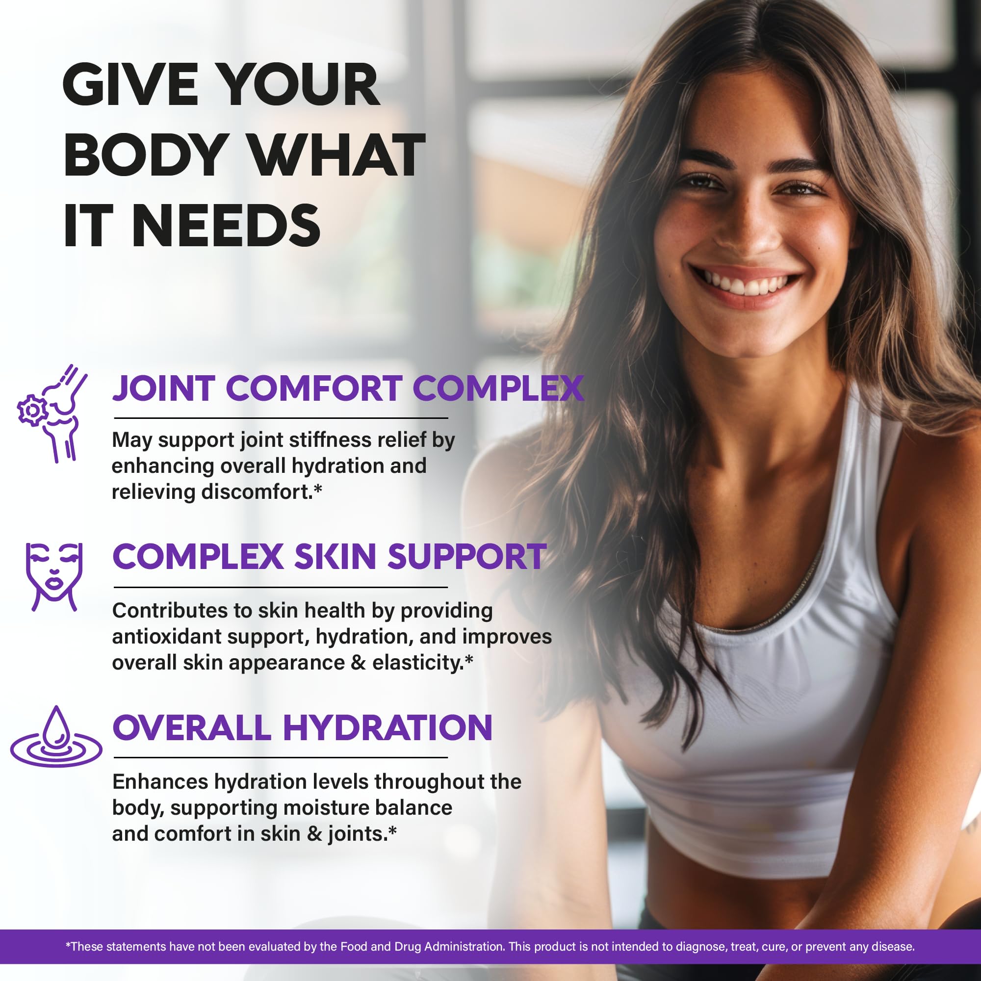 Premium Hyaluronic Acid 1000mg Supplements for Skin Hydration & Joint Support - 7-in-1 Formula with Collagen, MSM, Boswellia & Vitamins - USA Made Vegan Capsules (120 Count) - Reduce Joint Discomfort & Boost Skin Elasticity - Ideal for Active Lifestyles & Anti-Aging Skincare Routines