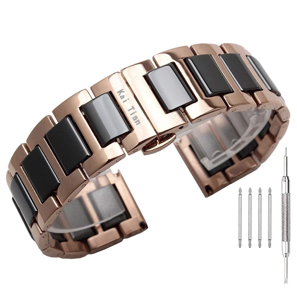 Stainless Steel Watch Band 18-22mm with Butterfly Buckle for Men - Dress & Casual Wear