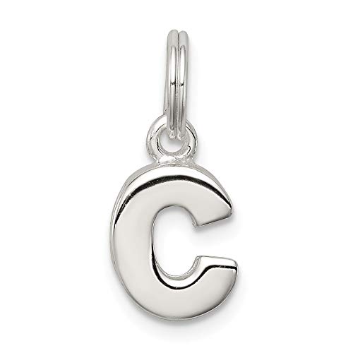 925 Sterling Silver Polished C Charm Pendant Necklace for Women - Elegant Jewelry Gift for Birthday, Anniversary & Valentine's Day - Perfect for Everyday Wear & Special Occasions